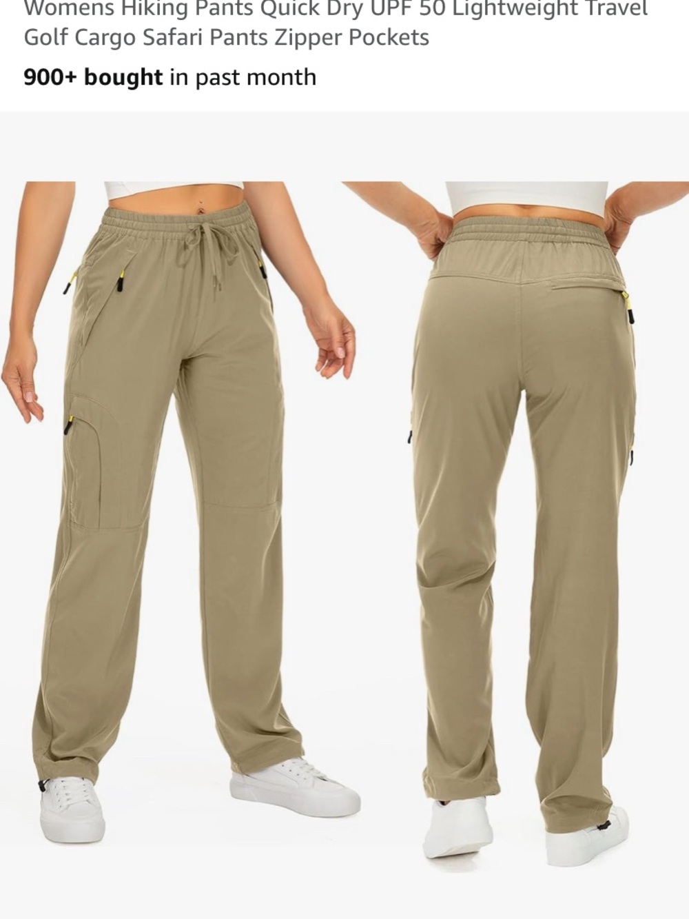 NWOT Hiking Pants Quick Dry Lightweight Travel Golf Cargo Safari Pants Zipper